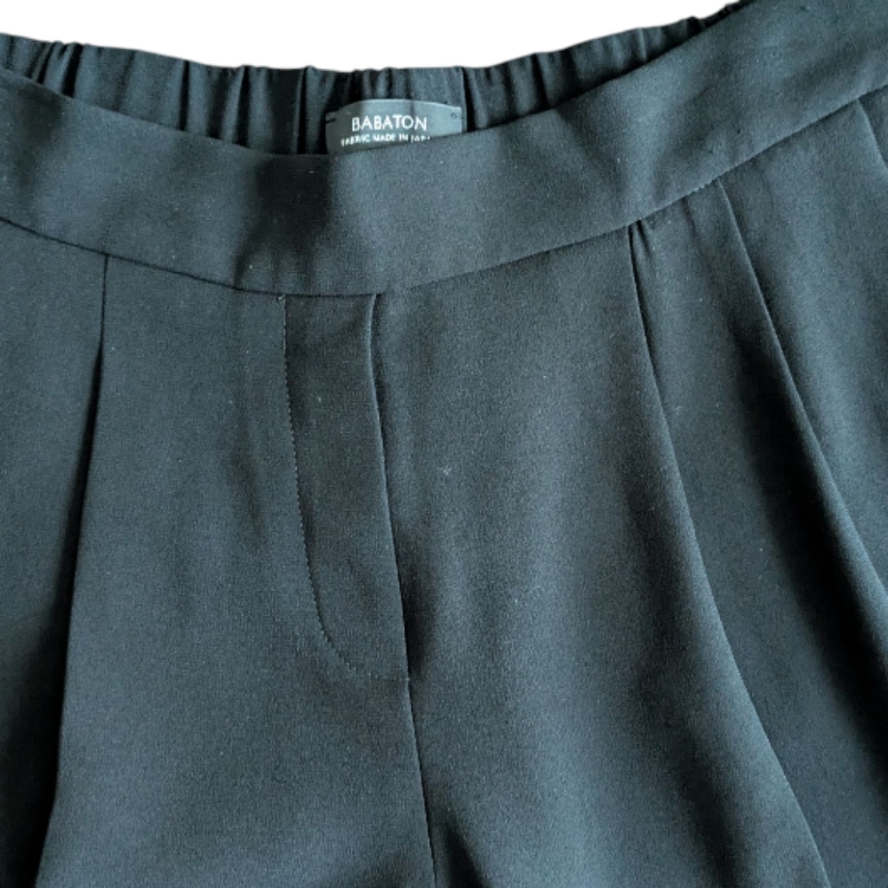 Aritzia Babaton Black Crepe Ankle Cropped Dressy Pull On Stretch Waist Pants 4 - Picture 5 of 16